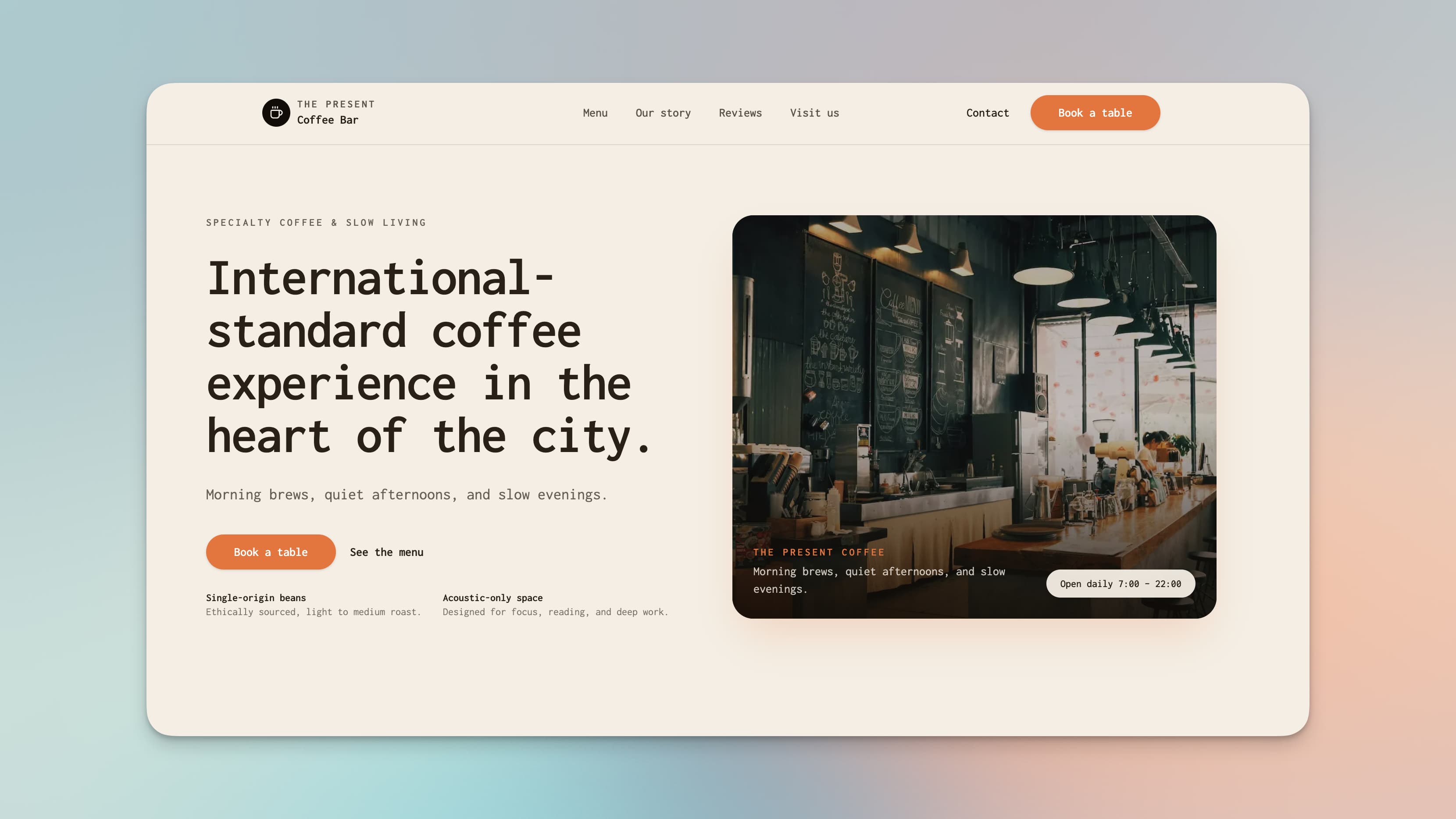 Minimalist Coffee Shop Template