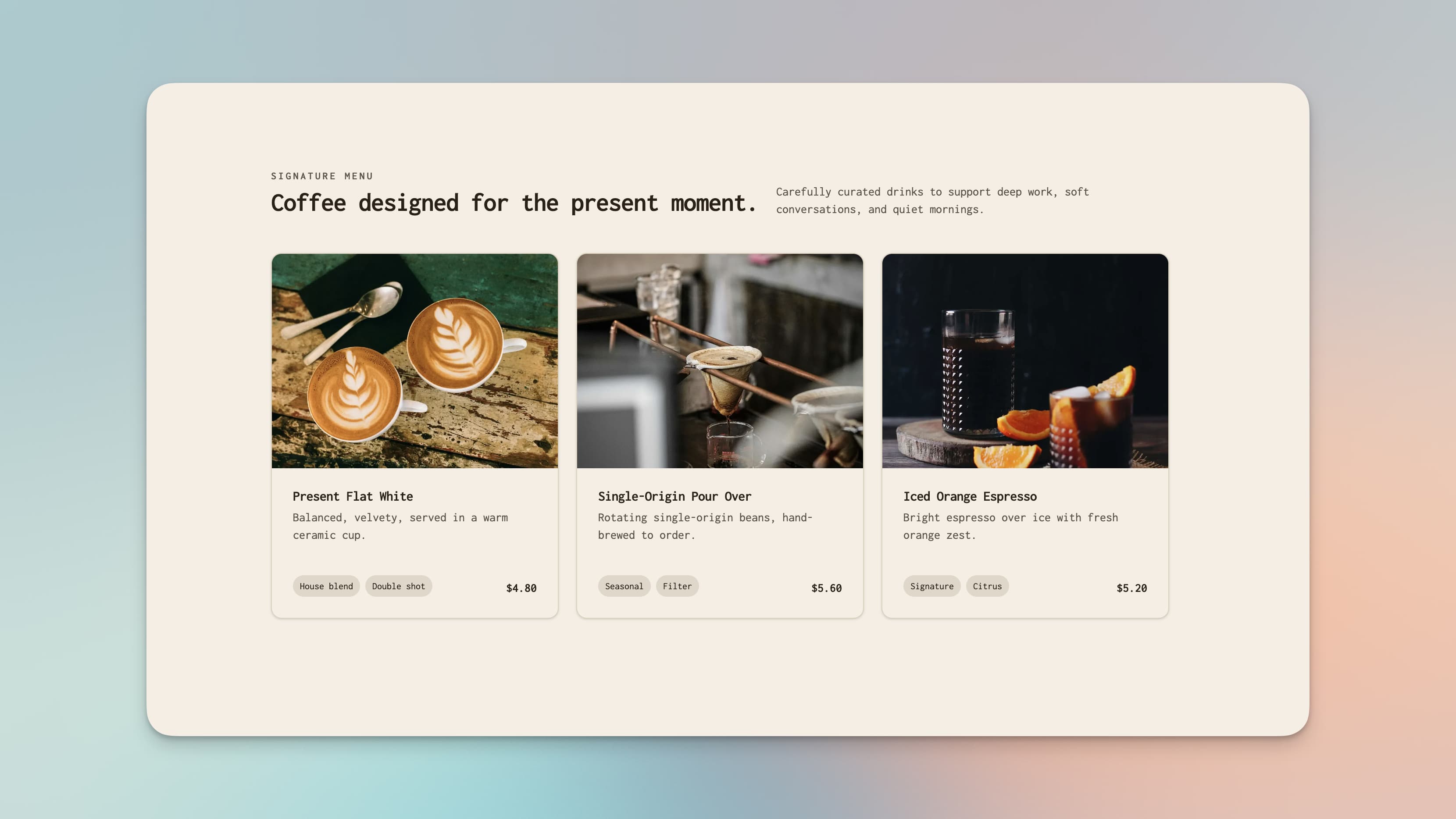 Minimalist Coffee Shop Template – 2
