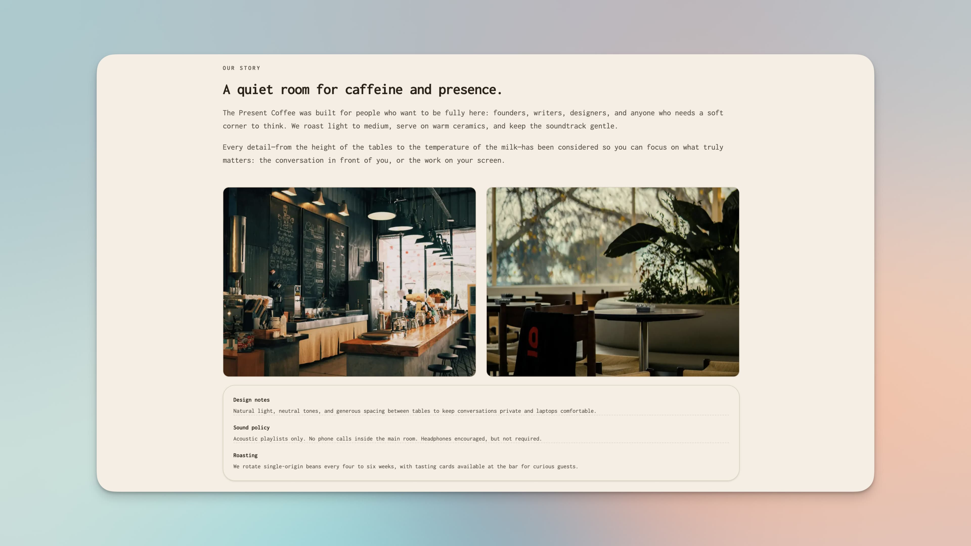 Minimalist Coffee Shop Template – 3